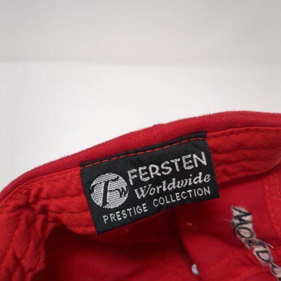 ecco World Class Slideback Baseball Cap Red OS Adjustable Embroidered Fersten - Picture 8 of 9